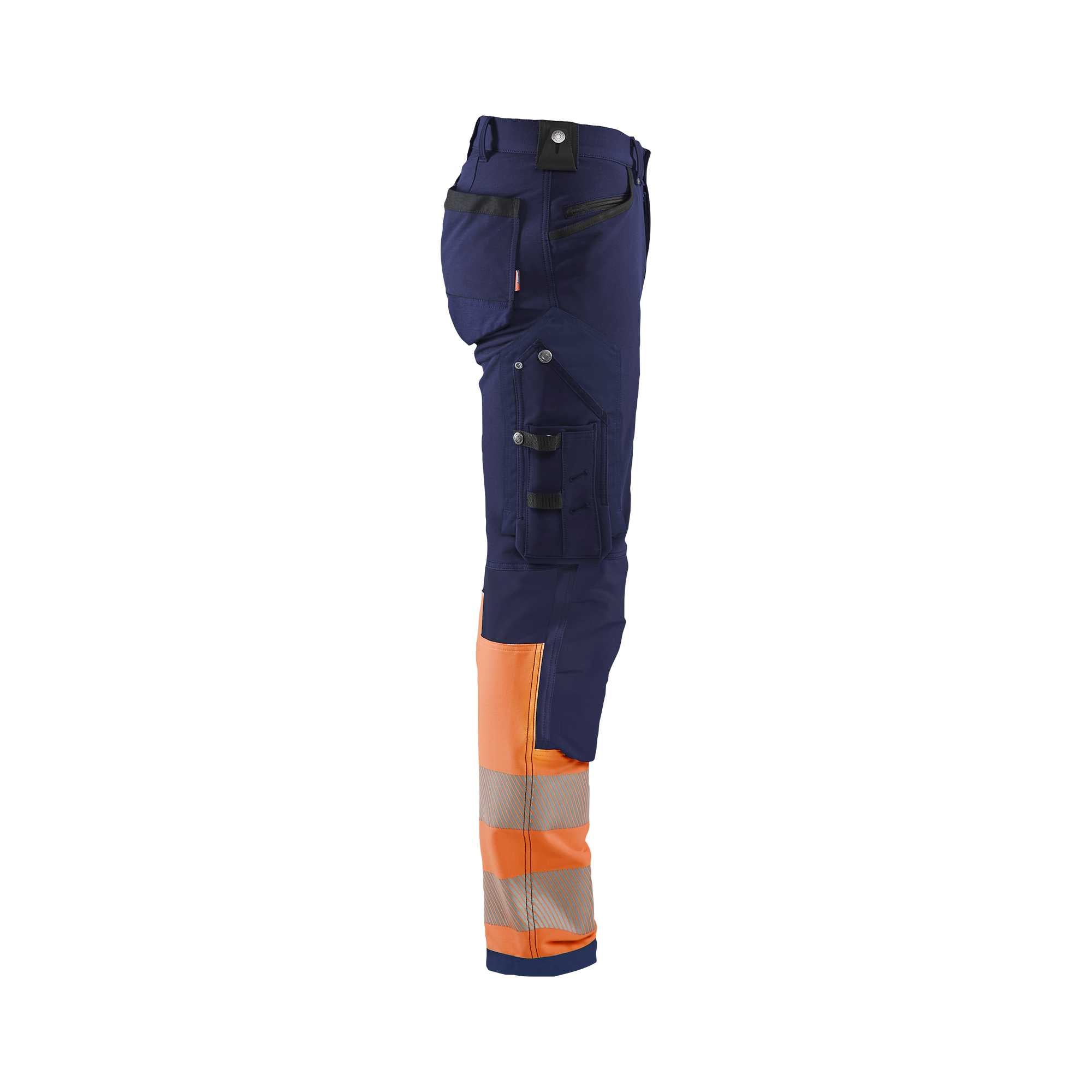 BLAKLADER 11931642 | Hi Vis 4 way stretch trousers Hi Vis Reflective Work Trousers Men - Water Repellent